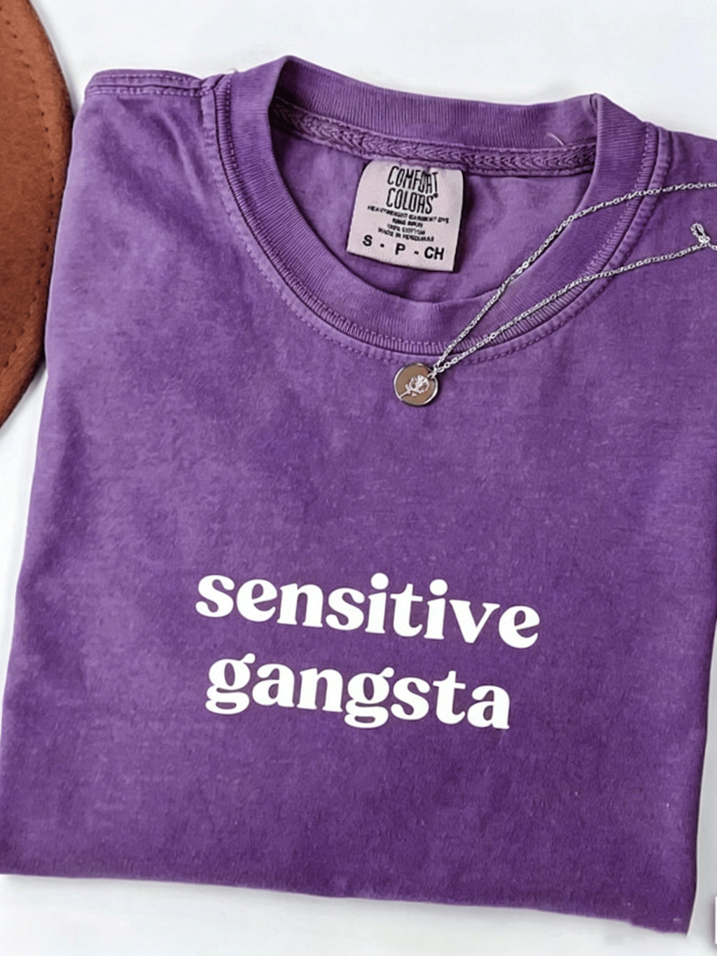 Sensitive Gang Slogan Graphic Tee for Women - Brown Crew Neck Short Sleeve Loose Fit Casual Street Style T-Shirt, Soft Machine Washable Spring Summer Fall S-XXL