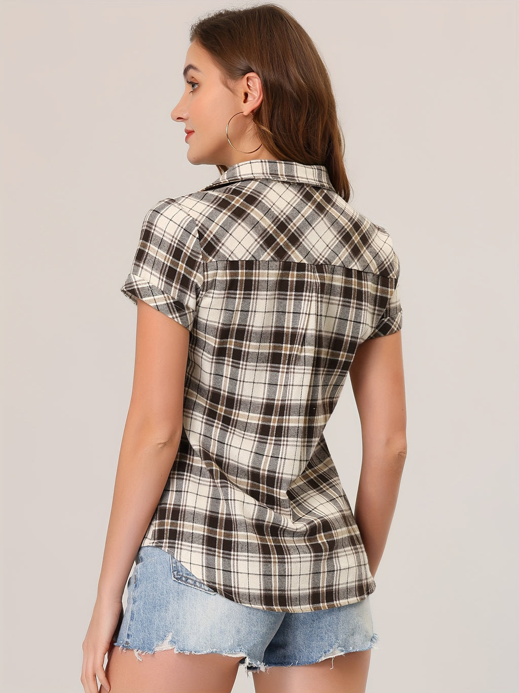 Western Plaid Button Shirt for Women | Classic Flannel Checkered Long Sleeve Top | Casual Country Style Blouse | Machine Washable Women's Plaid Shirt