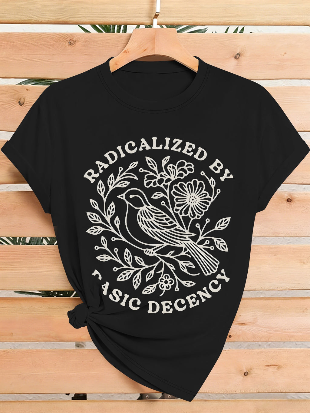 Bird Graphic Print T-Shirt Women Short Sleeve Crew Neck Casual Commute Top Minimalist Tee Spring Summer Fall S-XXL