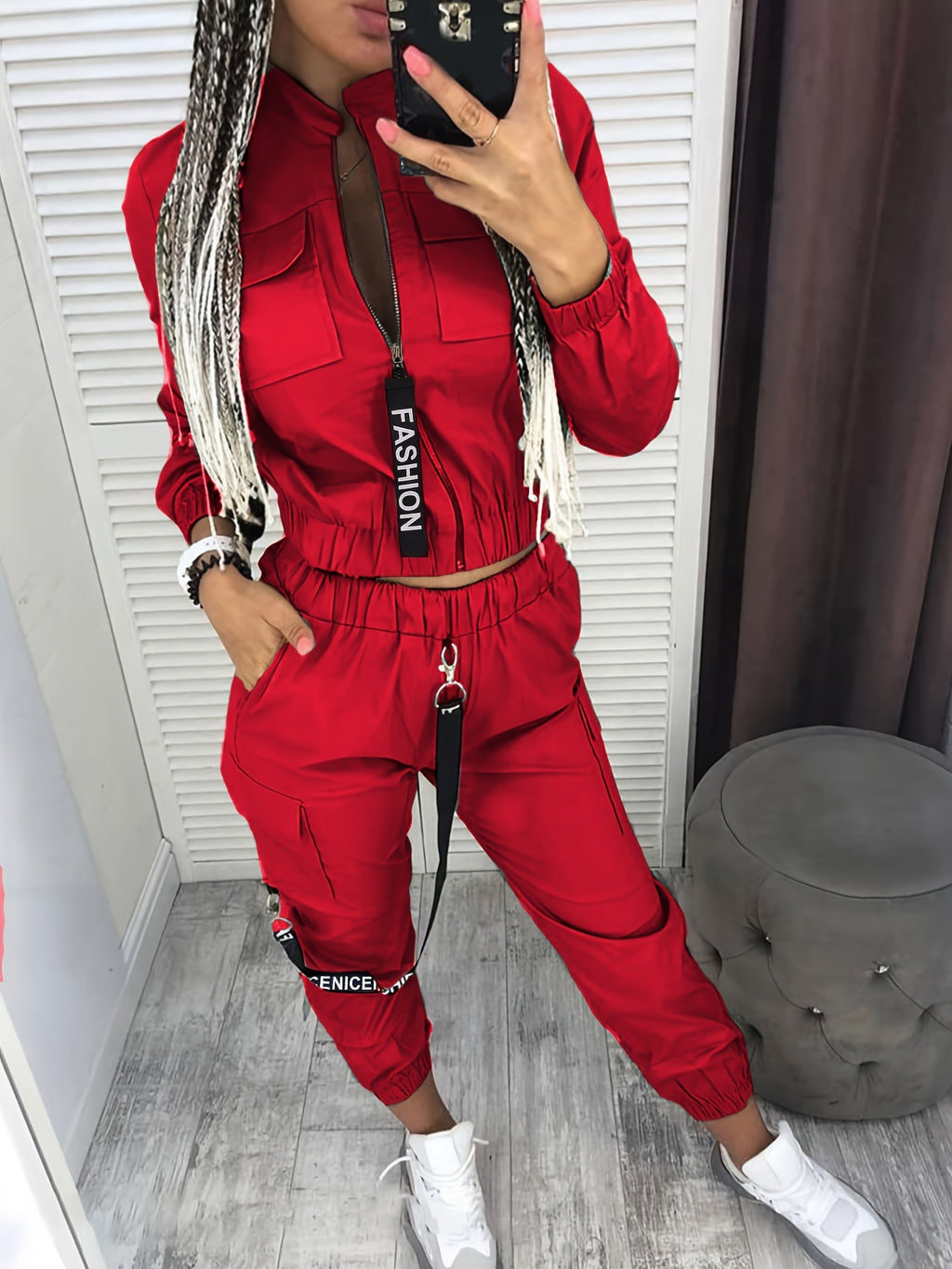 Multi-Pocket Utility Two Piece Set Women Sporty Casual Suit Workwear Style Elastic Waist Lightweight Breathable Outfit S-XXL 6 Colors
