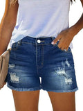 High Waisted Ripped Denim Shorts Women Casual Distressed Raw Hem Jean Shorts Loose Fit Streetwear Summer Outfits