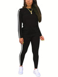 Women's Round Neck Long Sleeve Top and Pants 2-Piece Set Fall Winter Casual S-XXL 6 Colors