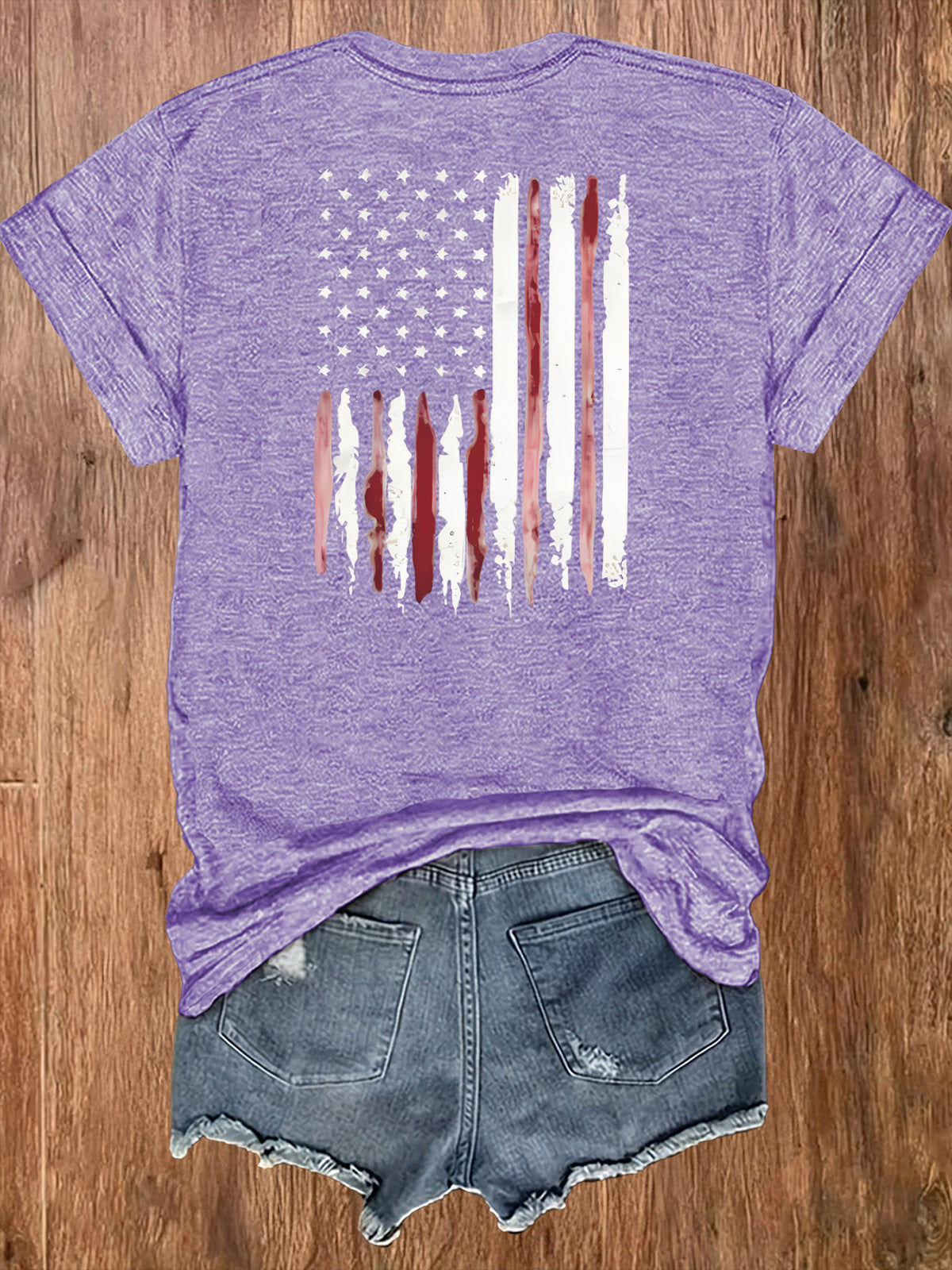 American Flag Print T-Shirt Women Patriotic Graphic Tee Short Sleeve Crew Neck | Fireworks USA Print Lightweight Breathable Top for 4th of July Summer Daily Wear