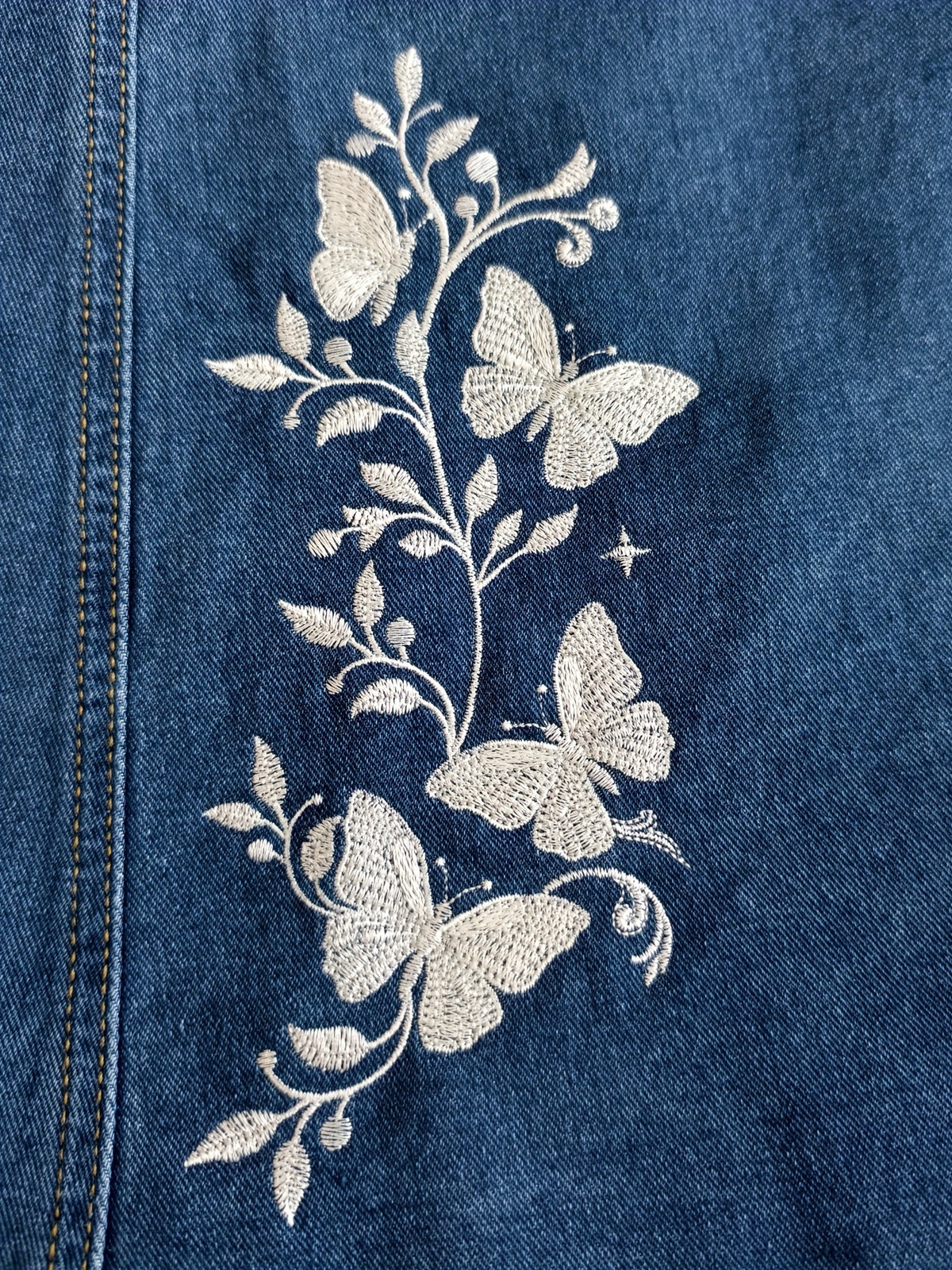 Floral Embroidered Denim Maxi Skirt Women Button Closure Long Jean Skirt Casual Formal All Season Solid Color High Quality 2025