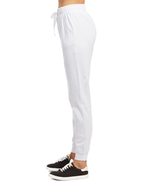 Cotton Jogger Pants Women Drawstring Elastic Waist Tapered Fit Banded Cuffs Pockets Casual Gym Loungewear Versatile