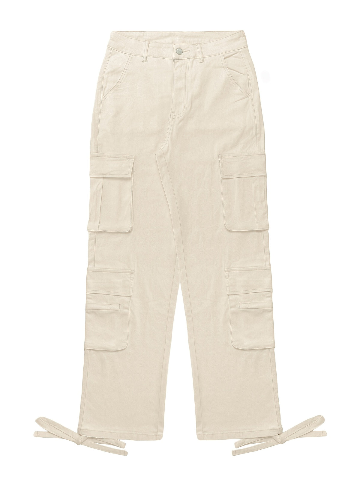 Low Waist Cargo Denim Pants Women Street Hip-Hop Style Multi Pocket Wide Leg Workwear Casual Jeans Apricot Grey Khaki S-XXL