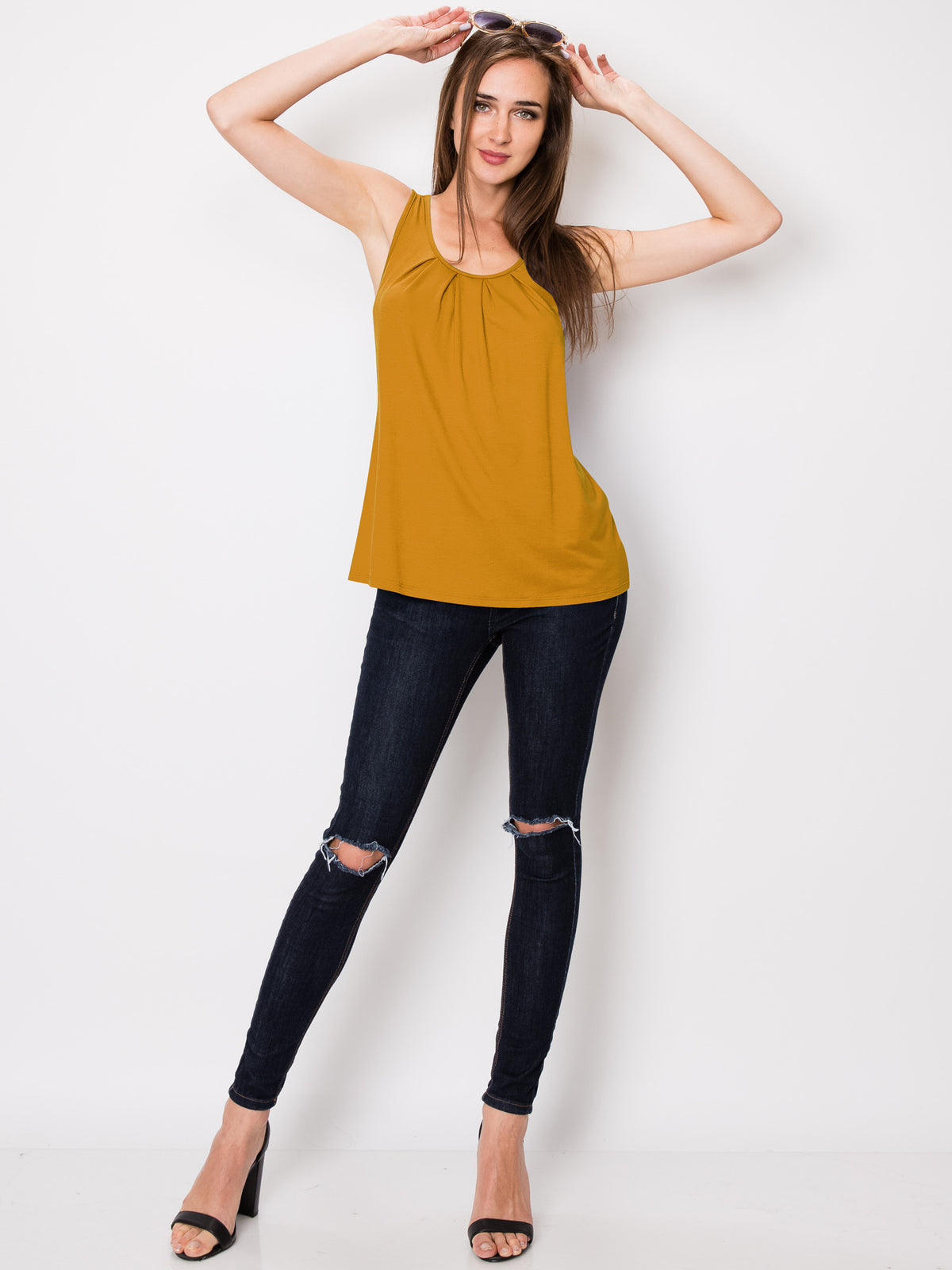 Women's Sleeveless Scoop Neck Tank Top Loose Fit Breathable Casual Layering Shirt 20 Colors Summer Essential