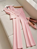 Women's Sleeveless V-Neck Suit Vest Casual Solid Color 100% Polyester Micro Stretch Lightweight Layering Top Warm Weather Outerwear