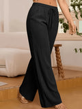 Women's Wide-Leg Pants Solid Color Elastic Waist Casual Comfortable Trousers S-XXL | Mira Roam