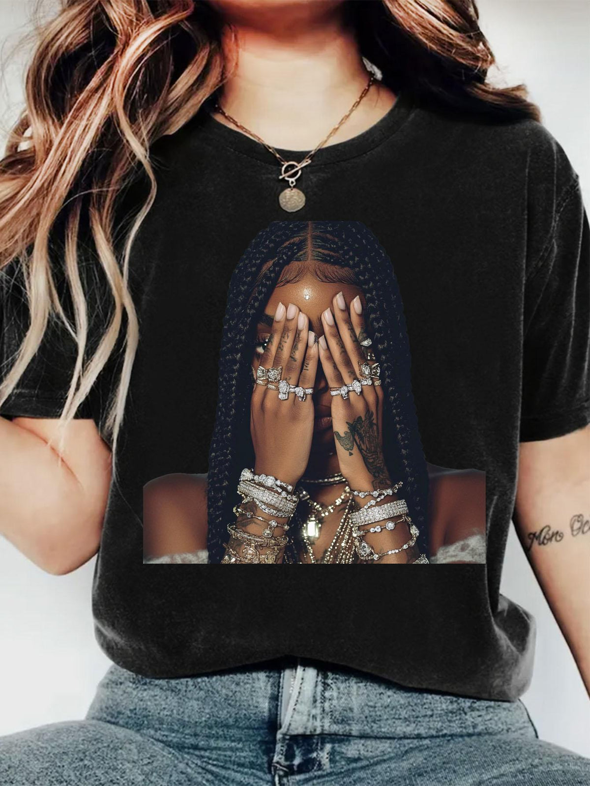 Fashionable Print Crew Neck T-Shirt for Women - Lightweight Breathable Polyester Casual Short Sleeve Tee Spring Summer Everyday Wear