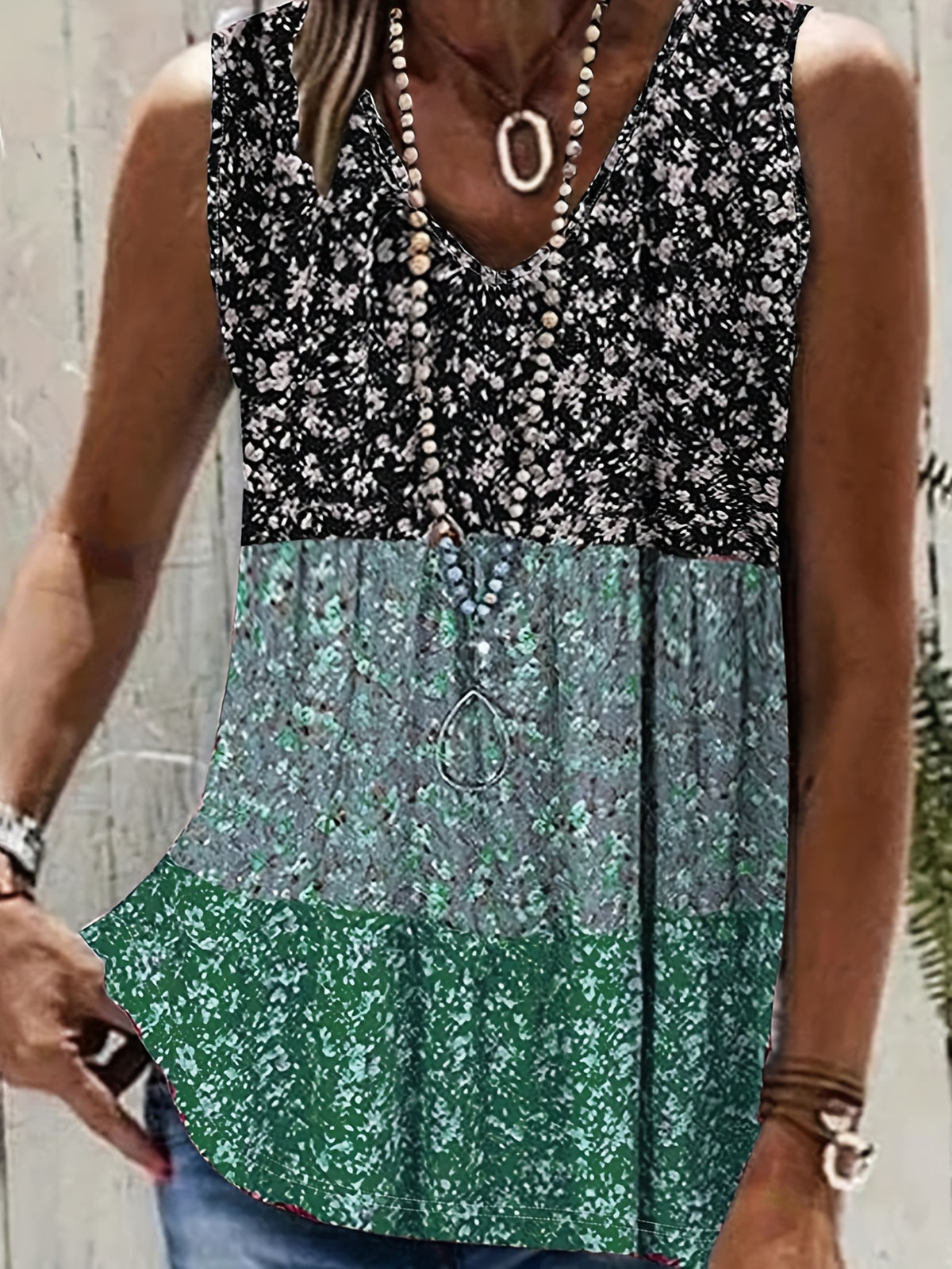 Color Block Floral Print Vest Top Women Sleeveless Casual Vacation Summer Cami Top Trendy Patchwork Blouse Beach Holiday Fashion Top S-XXL