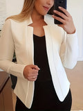 Women's Machine Washable Solid Blazer All-Season Opaque Fabric Elegant Casual Professional Office Jacket Easy Care Wardrobe Essential