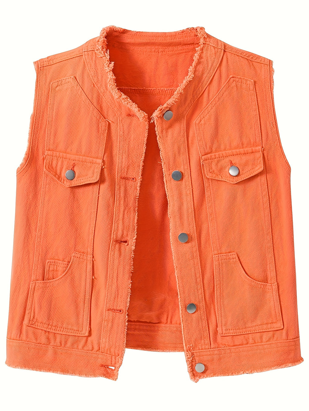 Candy Color Sleeveless Denim Vest Women Button Tassel Jean Waistcoat Collarless Western Style Spring Summer XS-XL