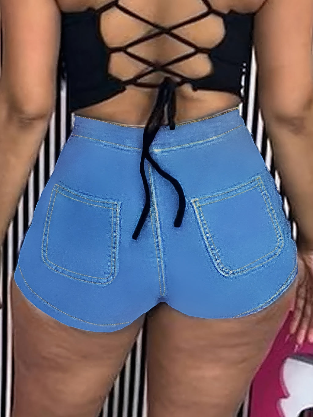 High Waist Elastic Denim Shorts Women Hip Lifting Sexy Classic Dark Blue Light Blue Medium Blue Black White S-XXL