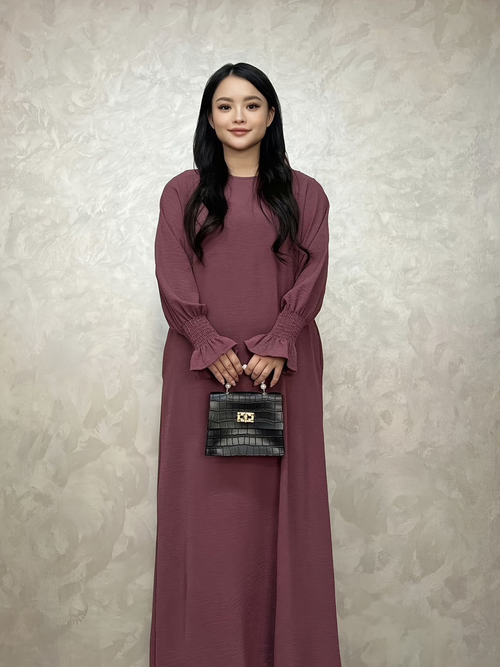 Soft Crepe Abaya with Pocket Muslim Women Prayer Abaya Solid Color Woven Fabric Modest Dress Sizes S M L Multiple Colors Everyday Wear