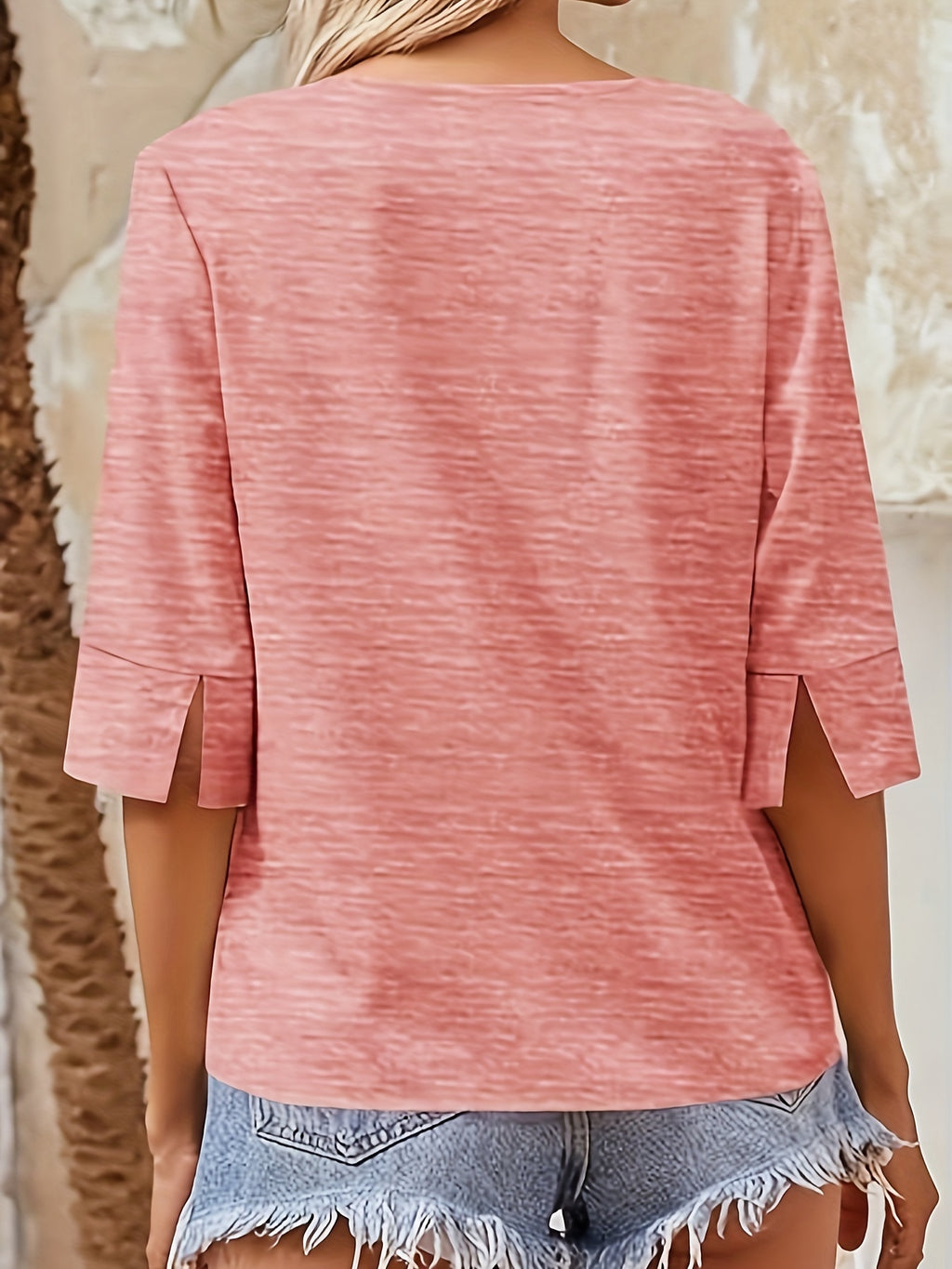 V-Neck T-Shirt Women Half Sleeve Loose Basic Tee Viscose Blend Soft Casual Summer Top Regular Fit Lightweight S-XXL