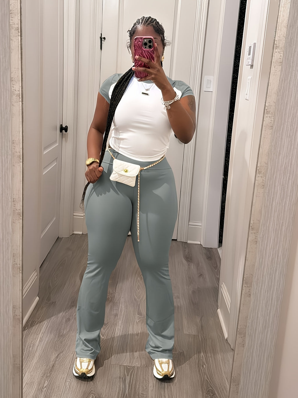 Women's 2 Piece Sweat Set Crop Top High Waist Wide Leg Sweatpants Casual Athleisure Outfit S-XXL Sea Blue Grey Pink Orange