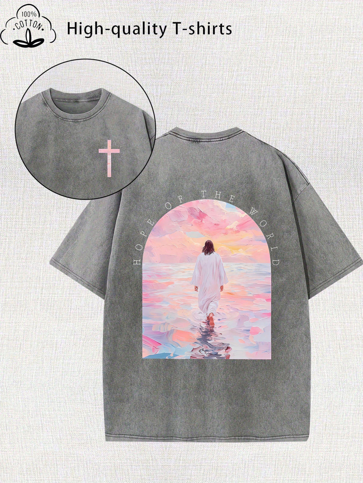 Women's Retro Washed Graphic T-Shirt Loose Fit Crew Neck Short Sleeve Casual Street Style S-XXL