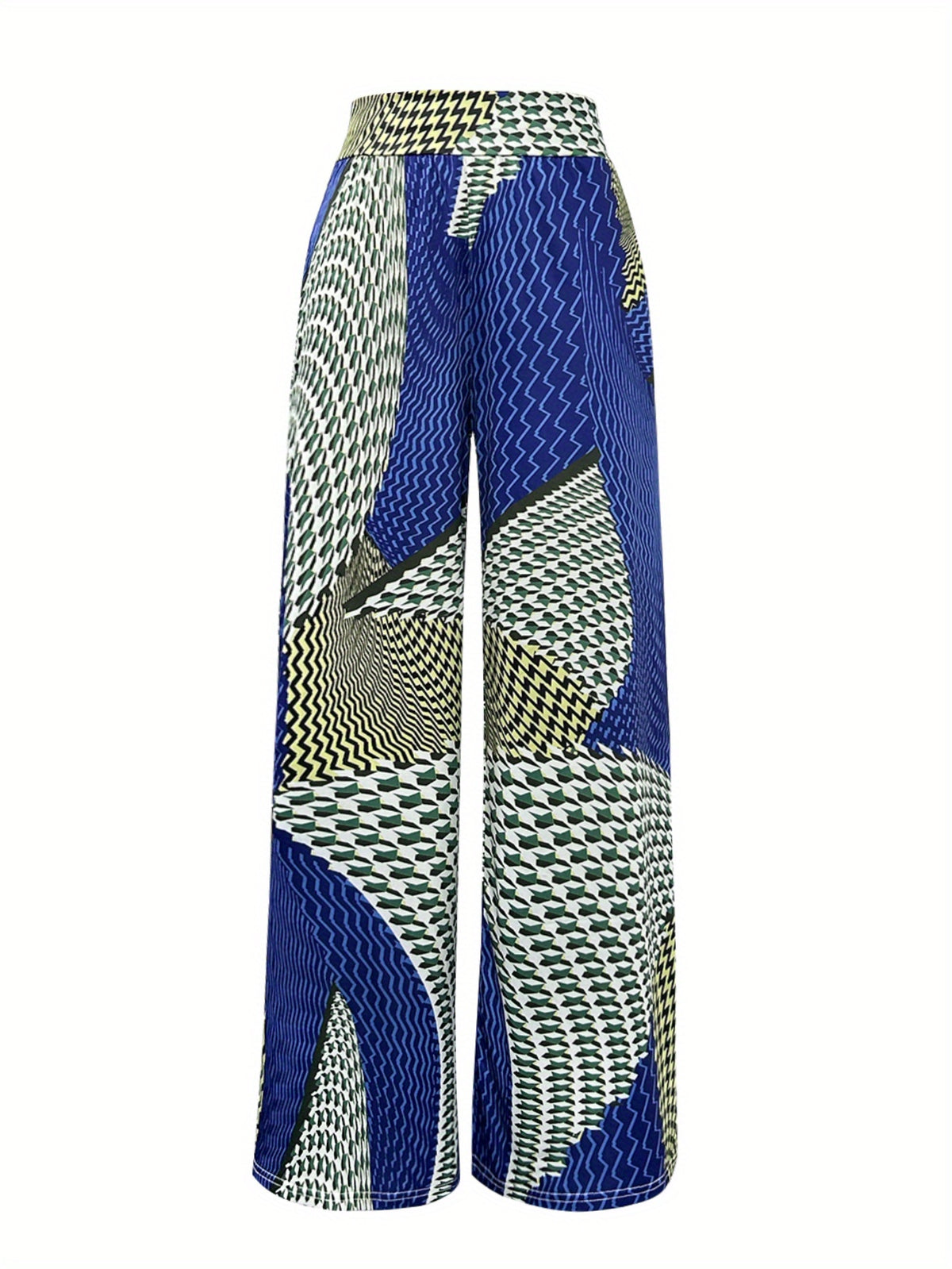 Retro Print Wide Leg Pants Women Loose Fit Long Pants Casual Commute Everyday Wear Violet Blue Mixed Colors S-XXL