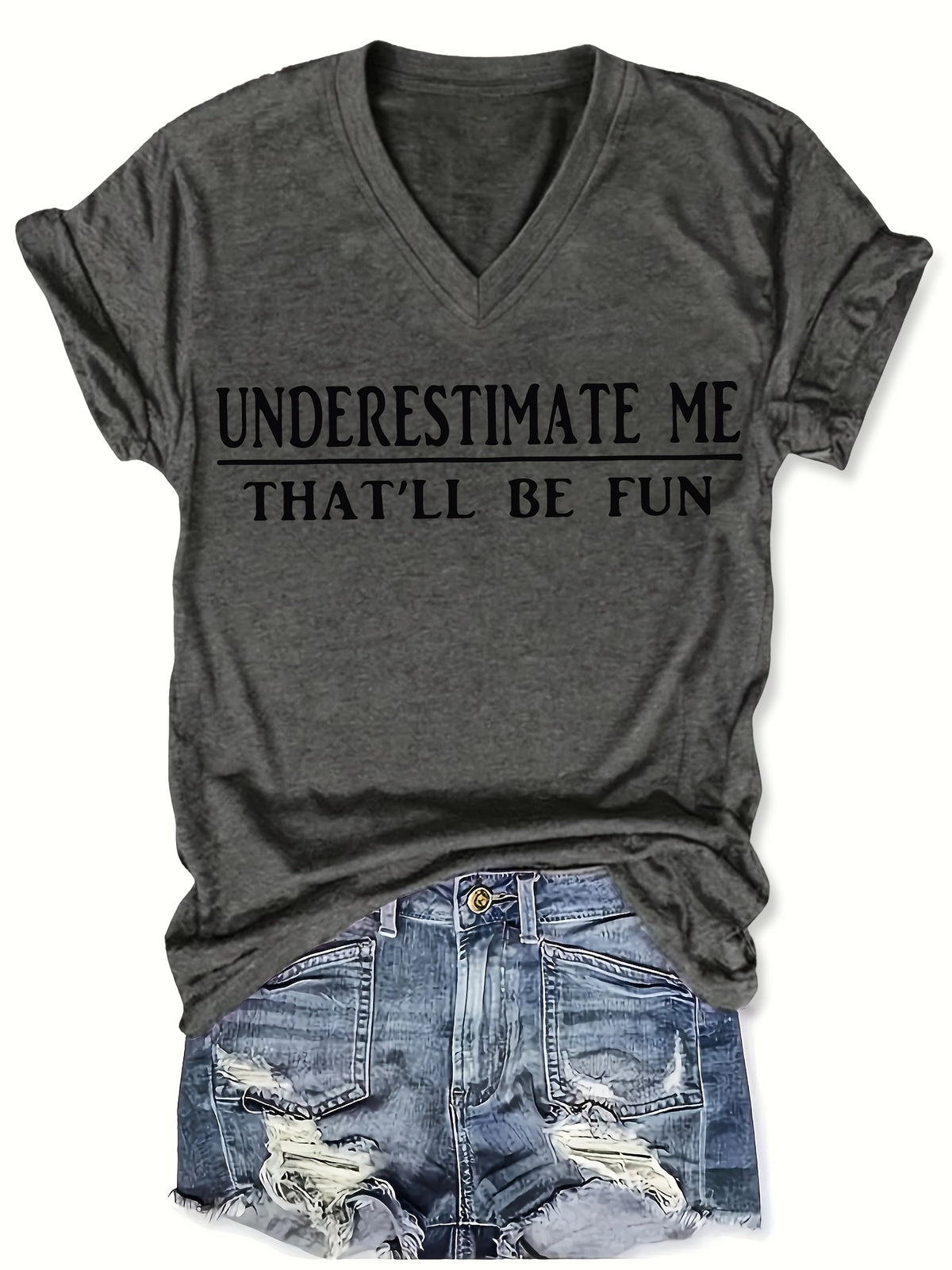 Geometric Print V-Neck Loose Casual T-Shirt for Women - Short Sleeve Soft Stretch Knit Top 180g Spring Summer Everyday Base Layer