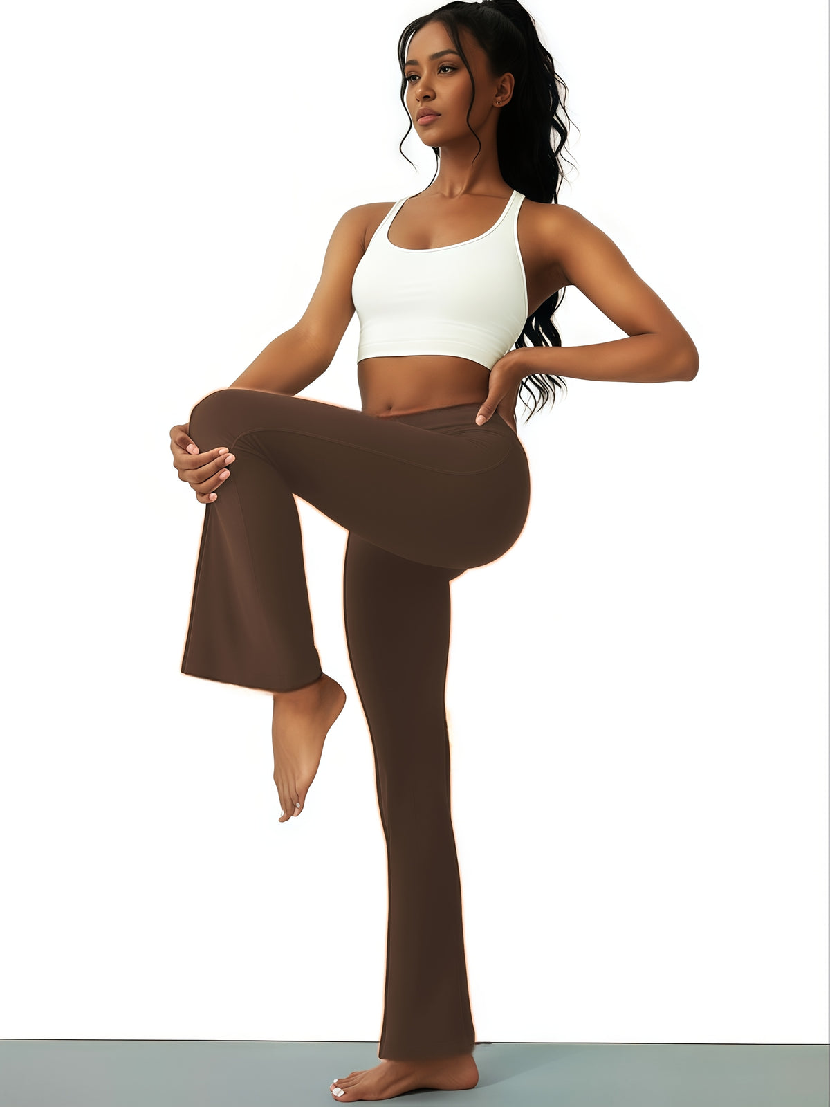 Flare Leggings with Pockets Women 3 Pack Ultra Soft High Waist Tummy Control Bootcut Stretch Pants 4 Colors All Season S-XXL
