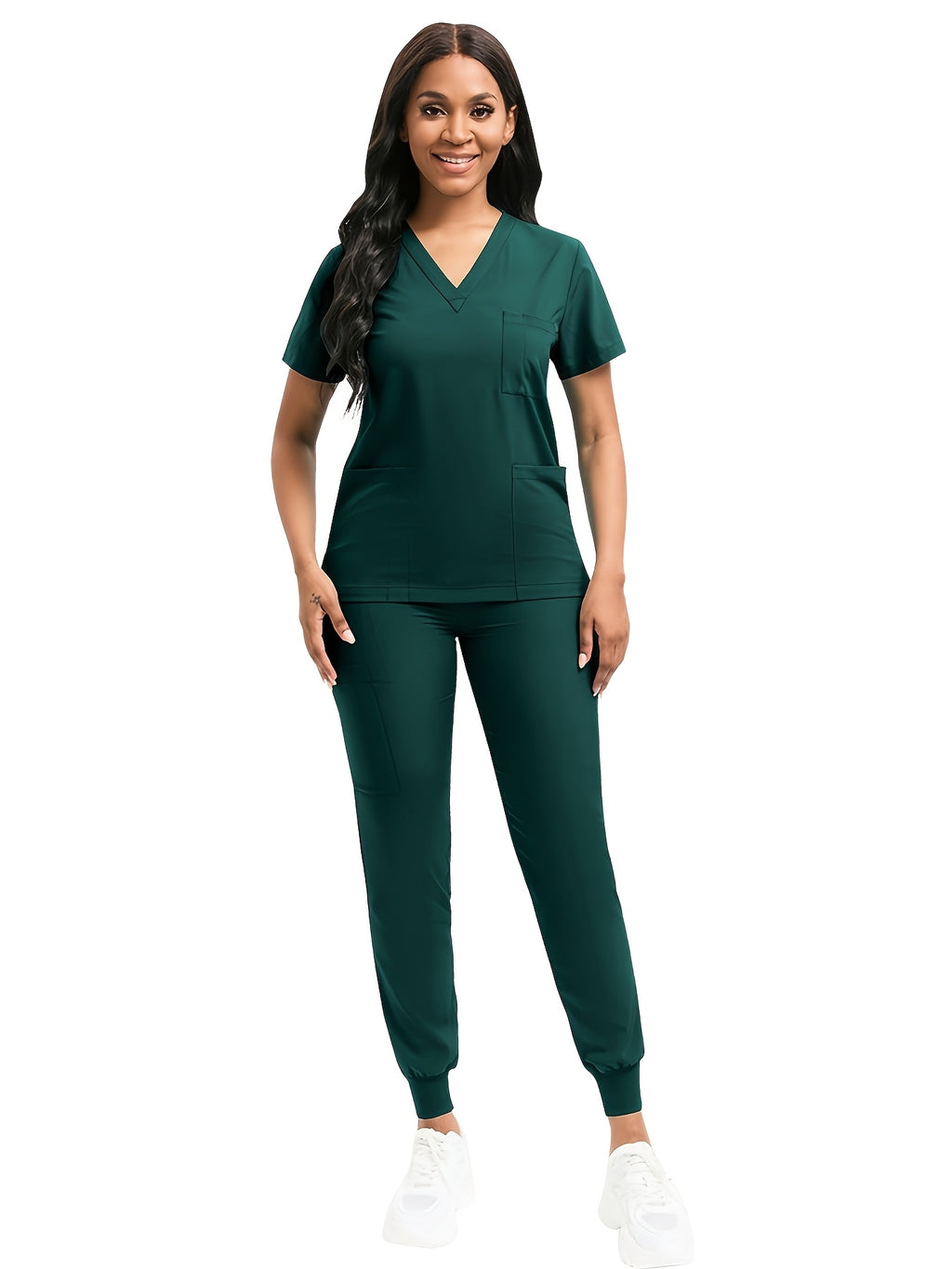 Women Scrub Set V-Neck Top & Jogger Pants 2pcs Nursing Uniform Suit Workwear for Hospital Dental Clinic Pet Clinic | Mira Roam
