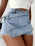Street Style Denim Shorts Women High Waist Sexy Casual Breathable Light Blue Faded Jean Shorts Ladies Going Out Summer Streetwear Outfit