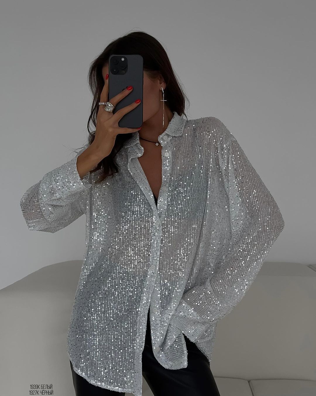 Rhinestone Cardigan Women Long Sleeve Lapel Collar Shimmering Diamond Stripe Open Front Cardigan Black White S-XXL