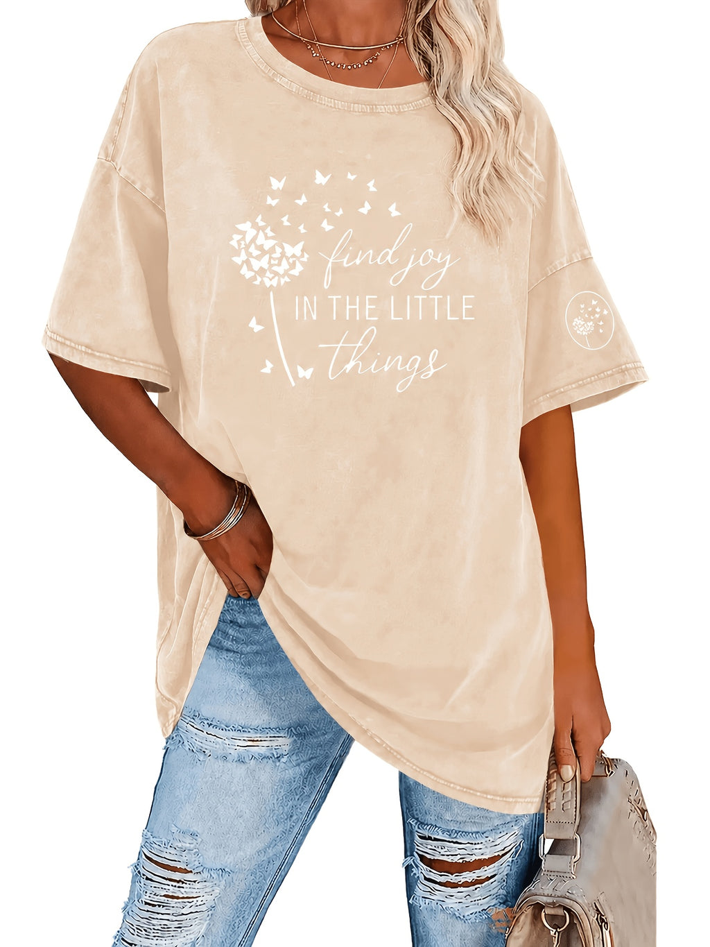 Retro Washed Graphic T-Shirt for Women Loose Fit Heavyweight 230g Round Neck Short Sleeve Street Style Casual Spring Summer Machine Washable Vintage Tee