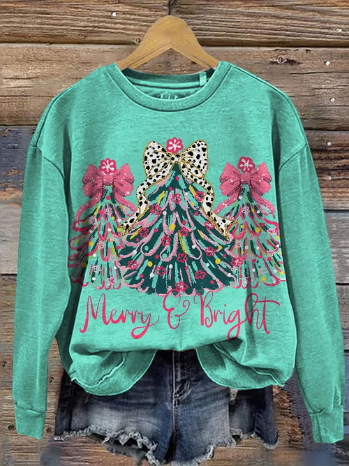 2D Flat Print Christmas Sweatshirt Women Long Sleeve Round Neck Digital Graphic Casual Pullover Top All Season European American